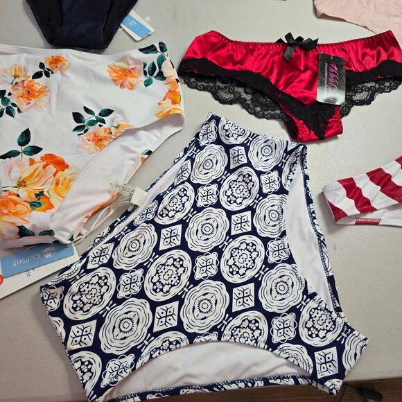 Colorful Swim & Thong Bundle Women's S 7 Pieces 4 Swim / 3 Thong NWT - Picture 4 of 16